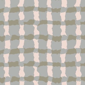 Rustic Plaid in Taupe Green & Dusty Pink-Wallpaper-12"Fabric