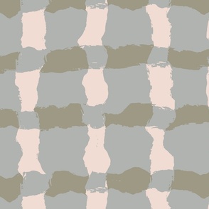 Rustic Plaid in Taupe Gray & Dusty Pink-Wallpaper-24"Fabric