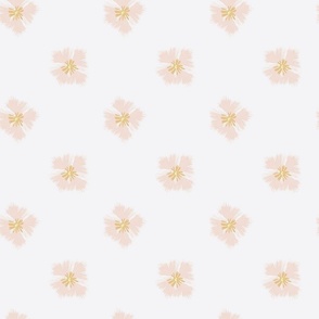 Brush flowers wallpaper in soft pink and grey - medium scale-6"fabric