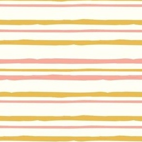 Rainy Day Stripes in White, pink and yellow