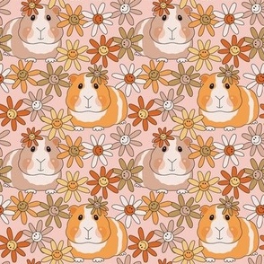 medium retro guinea pigs and daisies