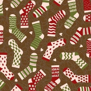 Cute mismatching socks - Christmas red and green colors, odd socks