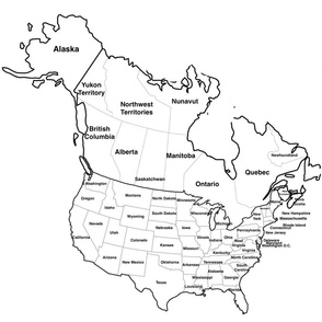 Map of US and Canada for RV 