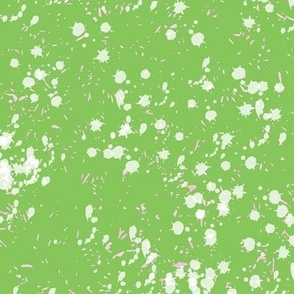 Saturn Splatter - White on Spring Green (TBS212)