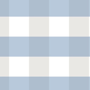 4" Swedish Gingham - Chambray Blue/Warm Gray - Wallpaper 