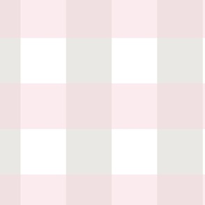 4" Swedish Gingham - Warm Gray/Petal Pink - Wallpaper