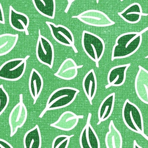 Spring Green Leaf Scatter 27in seamless repeat