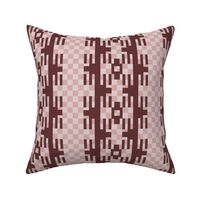 MVDL - Funky Art Deco Stripes in Mauve, Blushing Tan and Rich Brown - 8 inch repeat on fabric - 6 inch wallpaper repeat - hex codes e0d0cf, 