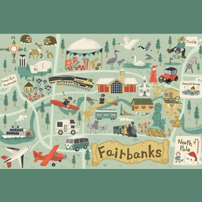 Fairbanks town map 42 X 36 in/1 yard