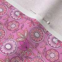 Mod Flowers and Butterflies Pink Micro