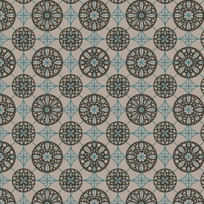 Rose Windows - Grey Turquoise