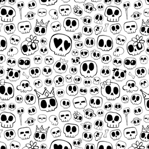 Skully Heads Black & White