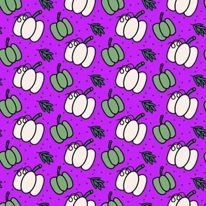 456 - Halloween cute pumpkins gourds squashes with curly swirly tendrils leaves and polka dots for added texture - for kids apparel_ party costumes_ table decorations_ table cloths_ table runners_ pet accessories-23