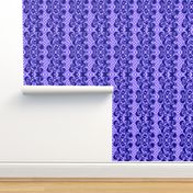 Surreal Swirly Checked Teddy Bear Stripes  in Purple and Lavender