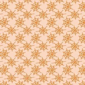 453 - golden yellow and blush pink Small scale tiny hand drawn spider webs create a lace effect - for Halloween spooky scary kids apparel, children party costumes, table decorations, tablecloths, table runners, pet accessories, baby's first Halloween
