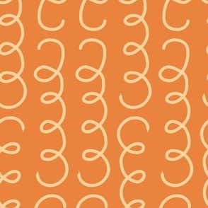 454 - Medium scale Delicate hand drawn curls in zesty sweet orange forming a lacey style - for kids apparel_ party costumes_ table decorations_ table cloths_ table runners_ pet accessories-20