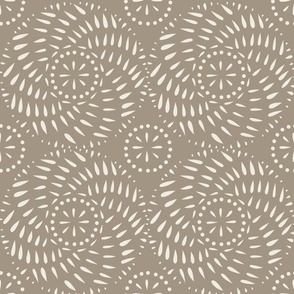 swirls - creamy white_ khaki brown 02 - hand drawn circle geometric