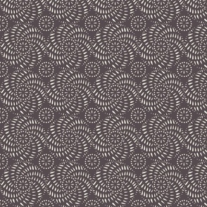 swirls - creamy white_ purple brown - hand drawn circle geometric