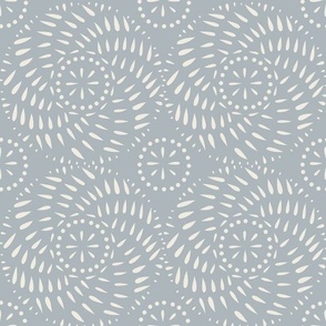 swirls - creamy white_ french grey blue 02 - hand drawn circle geometric