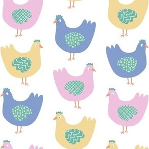 Spring chickens cute simple happy pastel chickens