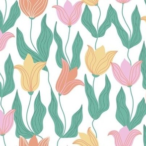 Spring tulips pastel delicate florals
