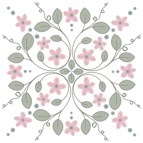 Entwined in Dusky Pink  - Large (16 inch square pattern) 