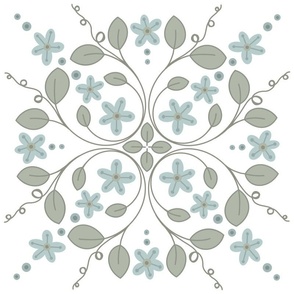 Entwined in Dusky Sky Blue - Large (16 inch square pattern) 