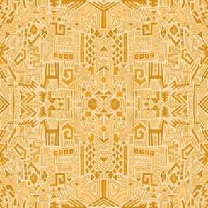 Primitive Mustard yellow and orange abstract