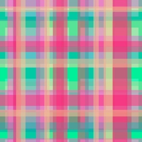 pink green blue overlapping check