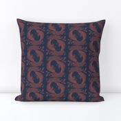 (small) zodiac sign pisces Sea Nautical Fish Ocean dark navy blue rust red