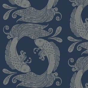 zodiac sign pisces Sea Nautical Fish Ocean blue grey navy