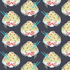 Oodles of noodles (black blue background)