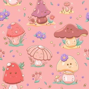 Cute Mushroom Characters