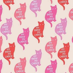 Cute cat - My pussy my choice pro-choice women empowerment activist design with cute black kittens red pink blush on sand 