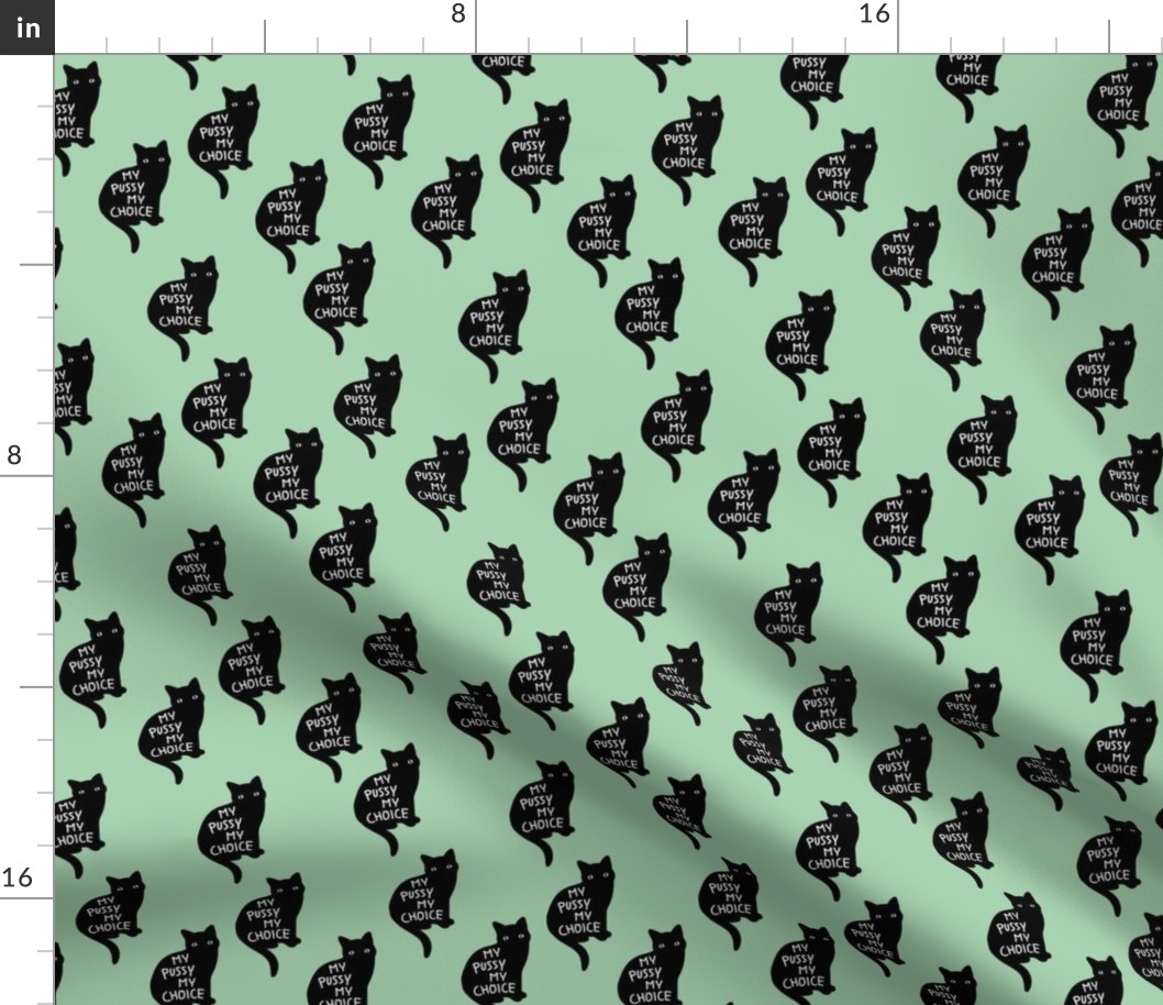 Black cats - My pussy my choice pro-choice women empowerment activist design with cute black kittens black and white on mint green