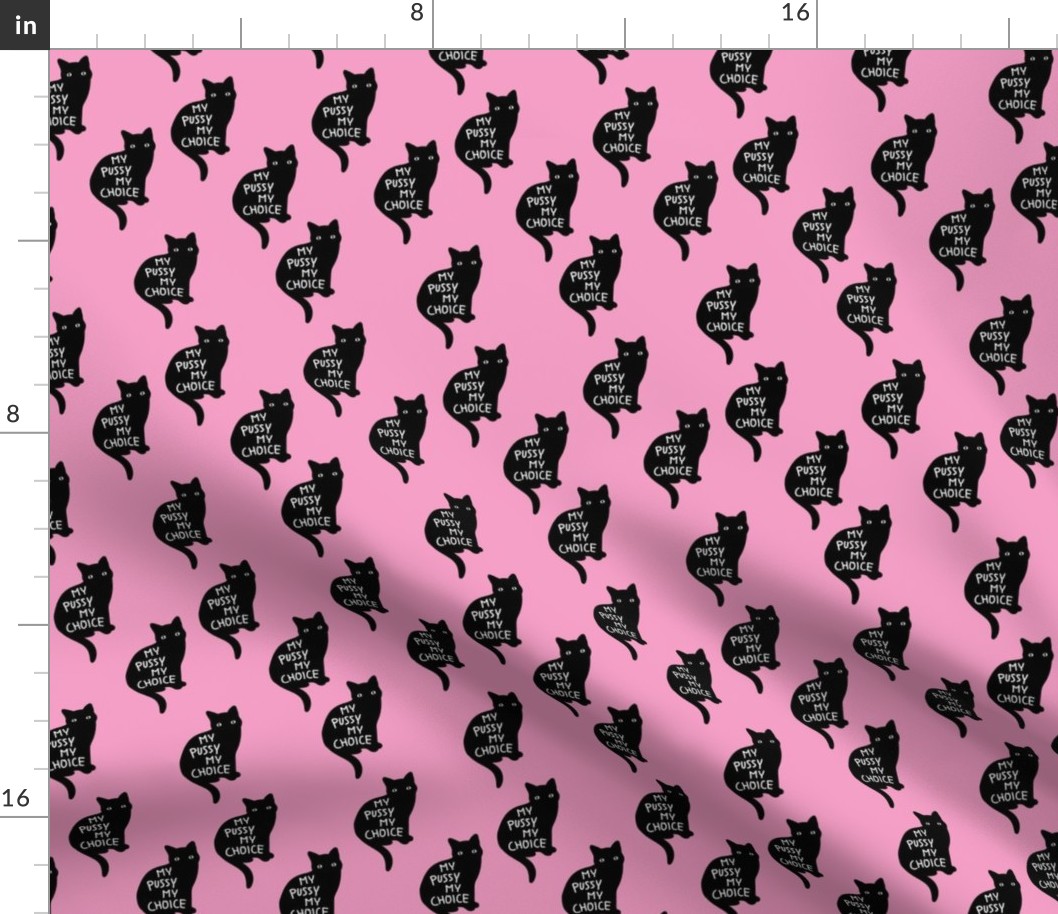 Black cats - My pussy my choice pro-choice women empowerment activist design with cute black kittens black and white on pink girls