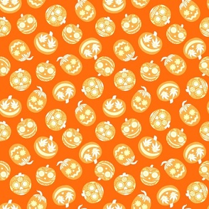 Halloween Orange Pumpkins V1 - Tossed - Small Scale