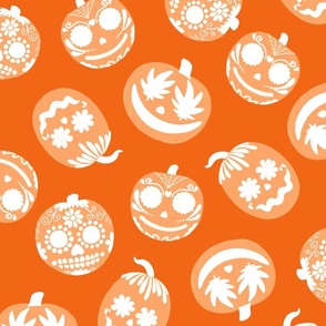 Halloween Orange Pumpkins V2 - Tossed - Large Scale