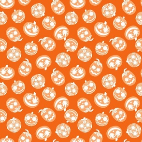 Halloween Orange Pumpkins V2 - Tossed - Small Scale