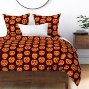 Cute Halloween Pumpkins on Brown V2 - Vertical - Large Scale