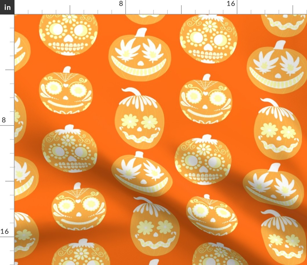 Halloween Orange Pumpkins V1 - Vertical - Medium Scale