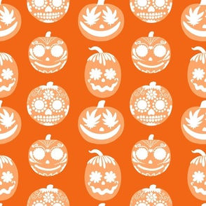 Halloween Orange Pumpkins V2 - Vertical - Medium Scale