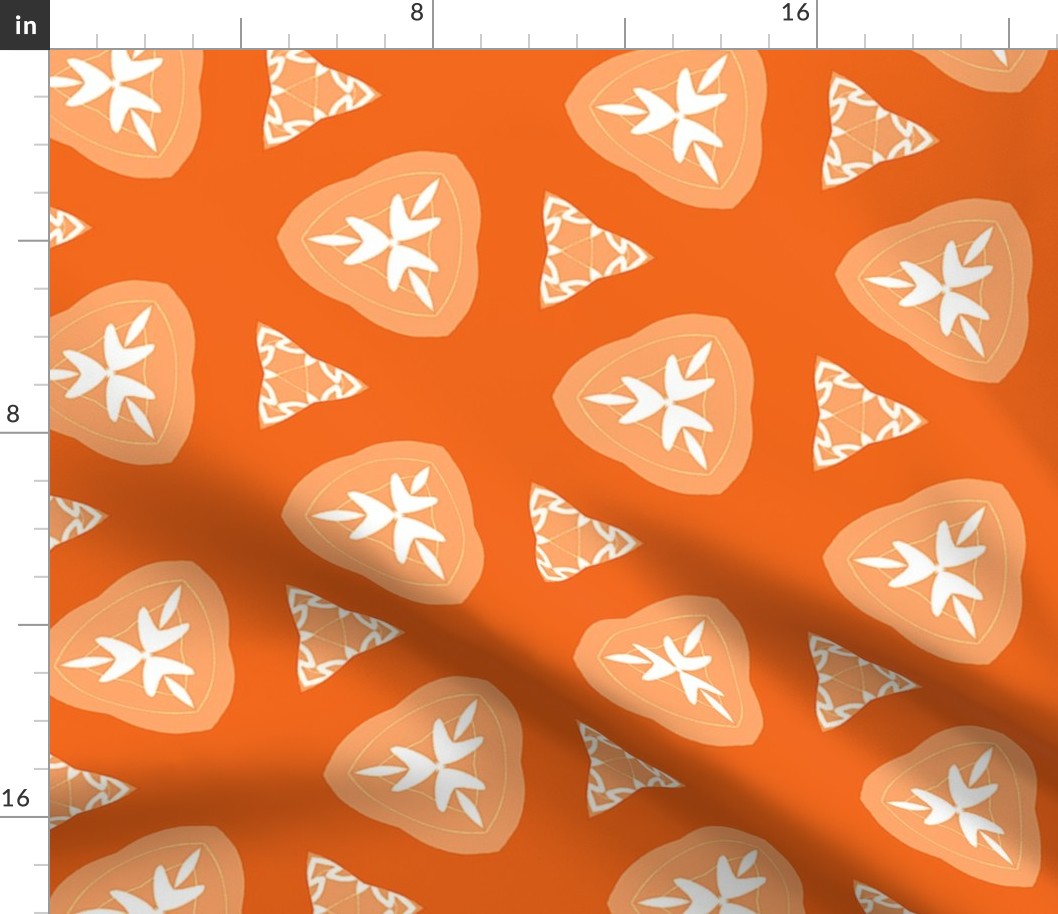 Orange Halloween Geometric Pattern - Large Scale