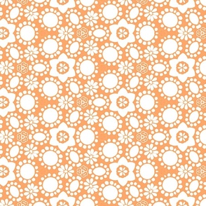 Orange Floral Pattern - Large Scale