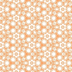 Orange Floral Pattern - Medium Scale