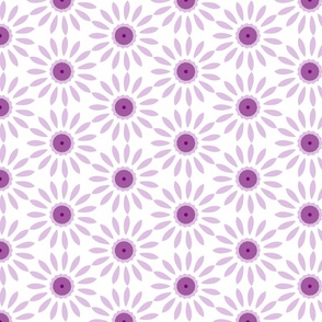 purple floral on white /small