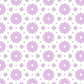 purple on white floral / small
