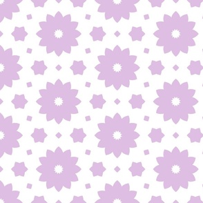 purple on white floral / medium