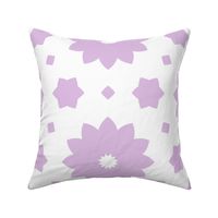 purple on white floral / large