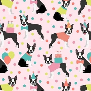 Party Boston Terrier Pink